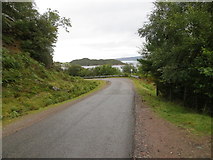 NG7656 : Road (C1091) descending towards Loch a' Chracaich and Kenmore by Peter Wood
