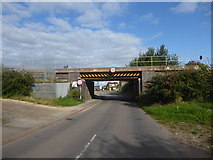 SK7793 : Railway bridge over Fox Covert Lane by Marathon