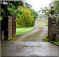 Stone lions at the entrance to The Old Vicarage, St Donats