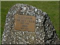 Plaque on millennium stone, Lustleigh cricket ground