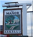 Sign for the Manor public house, Rodbourne Cheney, Swindon