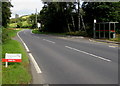 SO1073 : T4 bus route through the western edge of Llanbister by Jaggery