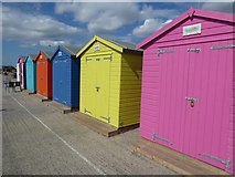TV4898 : Colourful beach huts on Seaford Esplanade by Oliver Dixon