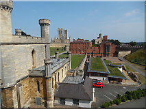 SK9771 : View of part of Lincoln Castle from the Lucy Tower by David Hillas