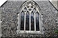 TQ6460 : Trottiscliffe, St. Peter and St. Paul Church: Fine modern knapped flintwork in the west wall (rebuilt 1885) by Michael Garlick