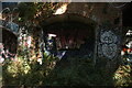 View of graffiti on the former Crouch End station wall on the Parkland Walk #14