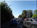 Busy road junction near Altrincham