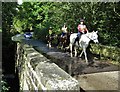 Horse riders on Carr Bridge, Fulwood