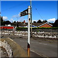 Historic church direction sign on a St Brides Major corner