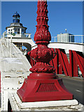 NZ2563 : Lamppost on the Swing Bridge (detail) by Mike Quinn