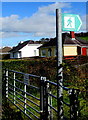 Public footpath direction sign north of Peniel, Carmarthenshire