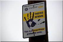 H6055 : Thieves beware notice, Annaghilla by Kenneth  Allen