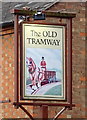 Sign for the Old Tramway public house, Stratford-upon-Avon