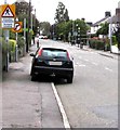 Bilingual warning sign, Heol-y-deri, Rhiwbina, Cardiff