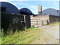 Farm sheds  and feedstuff hopper on the Cregganduff Road