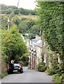 Looking down Parracombe Lane towards the village