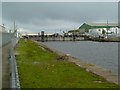 SE7423 : Public footpath and lock - Goole Docks by Chris Allen