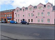 J1418 : Apartment block on the A2 (Newry Road) in the centre of Warrenpoint by Eric Jones