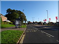 Bus stop and shelter on Highfield Road, Lydney