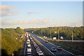 Rush hour traffic on the A55