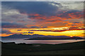 NS1656 : Sunset over Arran by Anne Burgess