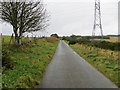 Fence enclosed minor road near to Drumnaheath