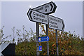 NT3060 : Vandalised signs at road junction by Jim Barton