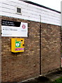 Yellow box on the wall of Buckley Fire Station