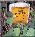 Gas pipeline information marker on Hundall Lane