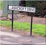 SK3875 : Ashcroft Drive sign by Andrew Tatlow