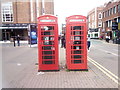 SJ4066 : A pair of red telephone kiosks on Northgate Street, Chester by Meirion