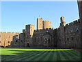SJ5358 : Peckforton  Castle  touch  of  frost  on  the  grass by Martin Dawes