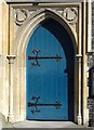 TQ2471 : St Mary's Church Door in Wimbledon, Greater London by John P Reeves