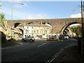 SK0673 : Railway  viaduct  and  A53  roundabout.  Buxton by Martin Dawes