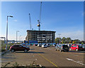 Cambridge North: car park and cranes