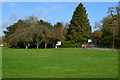 View across grass towards Andover Down Farm