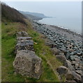 Rocky shoreline at Llanddulas Beach