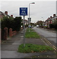 End of cycle route sign, Caedelyn Road, Whitchurch, Cardiff