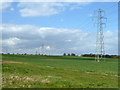 Power line across farmland