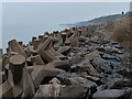 Concrete sea defences near Llanddulas