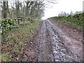 Steep farm track on Allanshaws near Lauder in the Scottish Borders