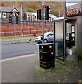 Litter bin and BT phonebox on a Crosskeys corner