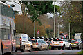 Early morning traffic congestion at the junction of the A3125 with the B3233