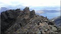 NG4520 : Summit of Sgurr Dubh Mor - view across Loch Scavaig by Colin Park