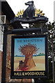 Sign for the Wheatsheaf Inn, Lower Woodford