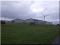 Industrial units and wind turbines near Flimby