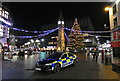 Police car parked on Leicester High Street