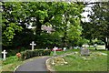 Busbridge Parish Church: North pathway to the church