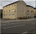 Three-storey flats on a Butetown corner, Cardiff