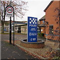 SO4593 : Church Stretton Police Station name sign by Jaggery
